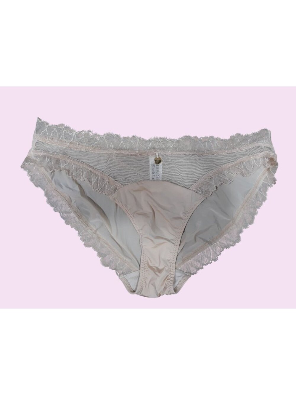 Bradelis New York Lace Spandex Beige Panty  Lace Size M NEW WITHOUT TAGS